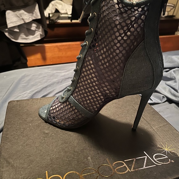 ShoeDazzle Denim High Heel Booties Size 11 - Picture 4 of 5